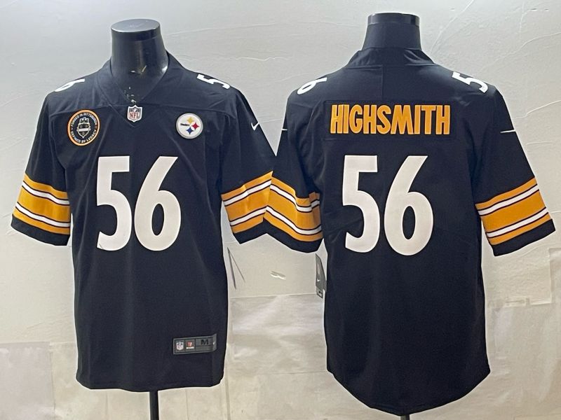 Men 2026 Pittsburgh Steelers #56 Highsmith Black Nike Limited NFL Jersey 03